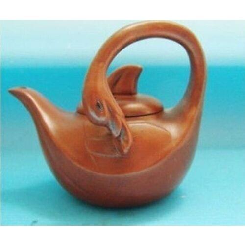 Wonderful Chinese Yixing Pottery Handwork Swan Statue Teapot