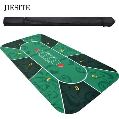 2.4m Rubber Table Cloths Texas Hold'em Poker Tablecloth with Flower Pattern Casino gambling Set Board Game Deluxe Suede Mat