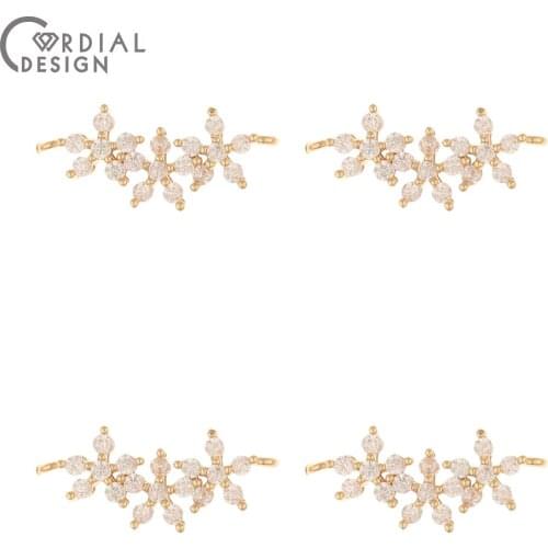 Cordial Design 50Pcs 9*21MM Jewelry Accessories/Necklace Making/Hand Made/DIY Connectors/CZ Charms/Jewelry Findings & Components
