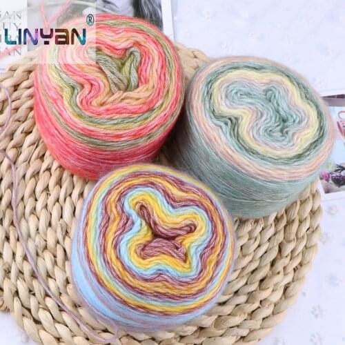 3 balls * 100g cake woolen handwork diy knit present boyfriend girlfriend Own weaving scarf yarn 3mm thick thread lover ZL49
