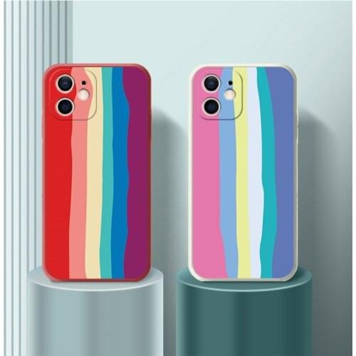 For Huawei P40 P30 P20 P Smart Z Mate 40 30 Nova 8 7 6 5i 5 5T SE Pro Y9 Prime 2019 Liquid Silicone Colorful Gradient Soft Cover