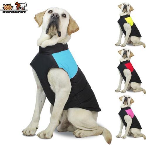 SUPREPET Pet Dog Coat Warm Winter Dog Clothes Coat for Large Medium Dogs Waterproof Thicken Pet Padded Vest Pet Supplies Jacket