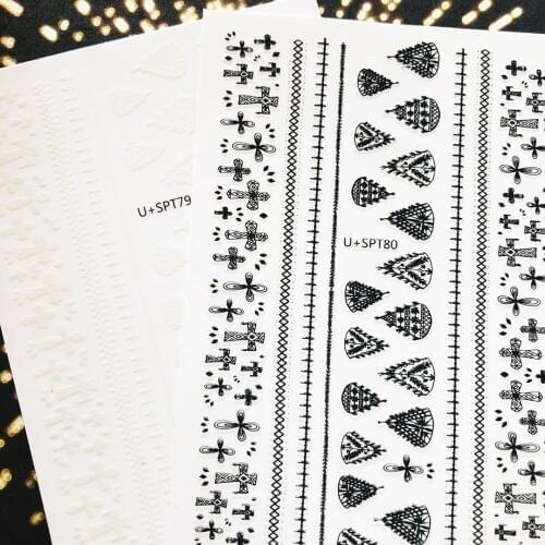 U+series U+79-80 DESIGNS CROSS 3d nail art stickers decal template diy nail tool decorations