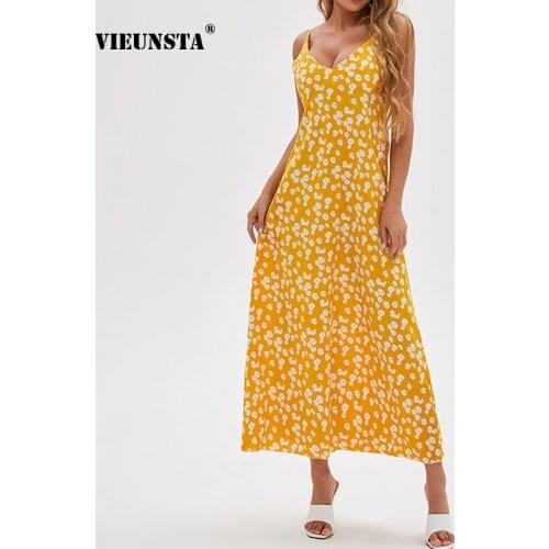 Желтые летние платья VIEUNSTA China At AliExpress