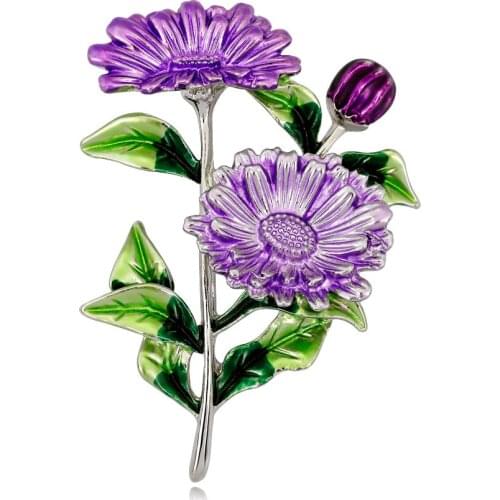 Vintage plated flower brooches for women wedding rhinestone bouquet bijoux pins clothing jewelry accessories