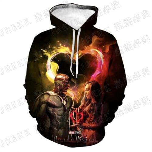 Wanda Django Maximoff Men Clothing Marvel Scarlet Witch 3D Print Women Hoodies Spring Autumn Casual Boy Girl Kids Sweatshirts