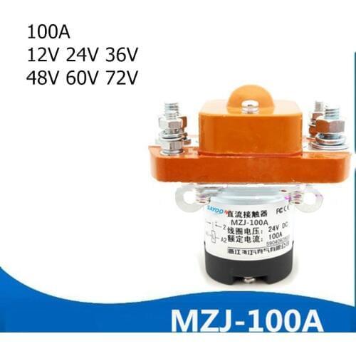 ZJ100A 1NO Normal-Open 12V 24V 36V 48V 60V 72V 100A DC Contactor for Motor Forklift Electromobile Grab Wehicle Car Winch