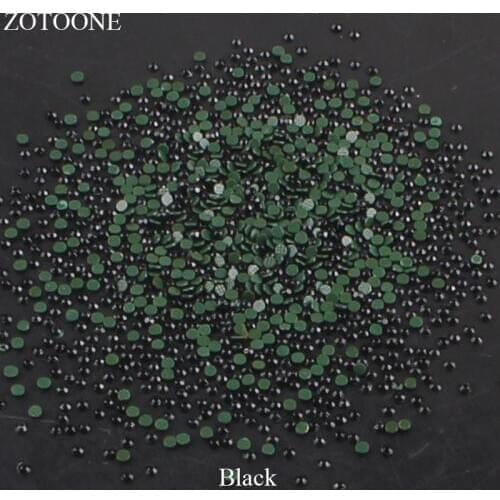 ZOTOONE Hotfix Flatback Glass Black Rhinestones DIY Nail Art Mobile Phone Stones For Clothing Iron On Strass Crystals Applique E