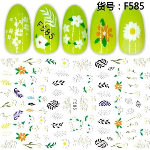 3D Nail Sticker Daisy small Flower Slider Nails Art Decoration Wraps Decals Cute Design Adhesive Manicure Tips Stickers Pegatina
