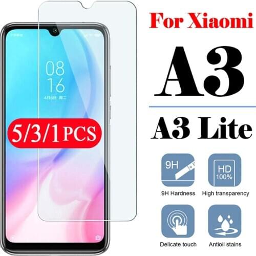 5/3/1Pcs for xiaomi mi A2 lite tempered glass xiaomi mi A3 lite phone screen protector protective film on the glass smartphone