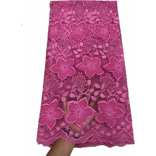 5Yards Suquined French Lace Fabric 2021 High Quality Nigerian Lace Fabric African Tulle Lace Fabric For Party