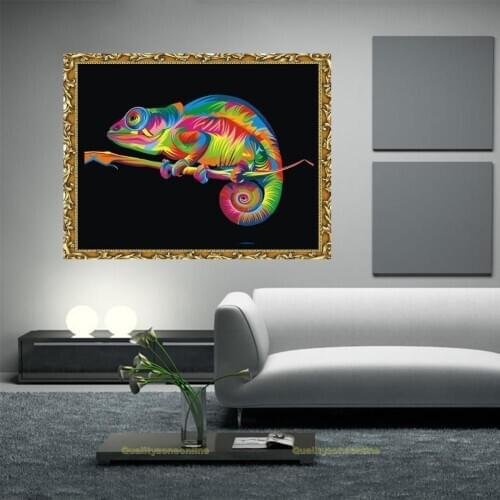 5D Diamond Embroidery Chameleon Rhinestone Painting Cross Stitch Home