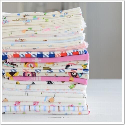 6Pcs 50x50cm 100% cotton double layer knitted fabric leftover of cloth rab cuttings for handkerchief bibs sudaria CR14-118