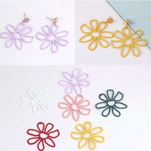 6pcs Diy Jewelry Earrings Ear Stud Pin Earrings For Women Diy Jewelry Making Accessories Geometric Flower Earrings Materialn