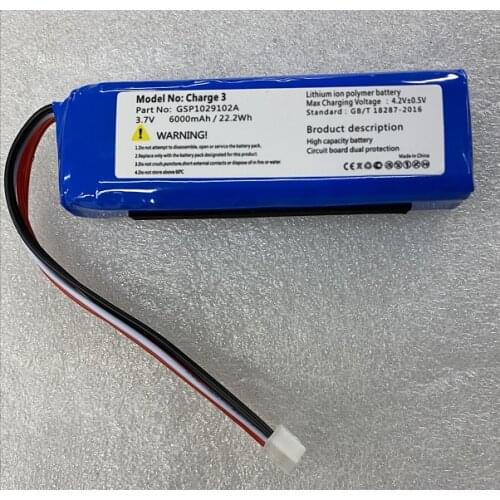 HST New Battery For JBL Charge 3 GSP1029102A Player Accumulator 3.7V 6000mAh Replacement Batteries 5-wire Plug +tools