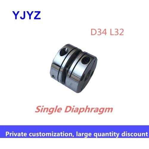 Aluminum alloy D34L32 single diaphragm coupling elastic joint D34mm L32mm ball screw step servo motor encoder computer FA parts