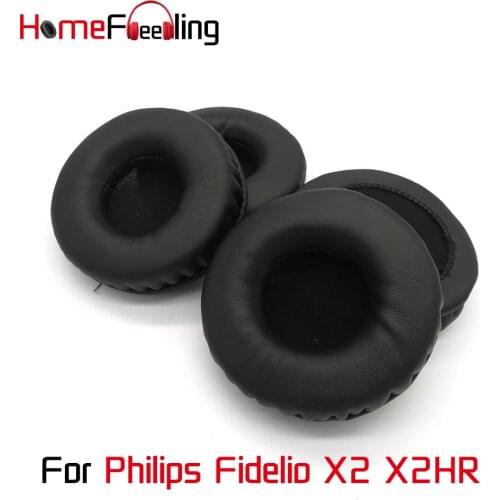 Homefeeling Ear Pads For Philips Fidelio X2 X2HR Earpads Round Universal Leahter Repalcement Parts Ear Cushions