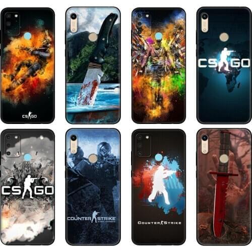 Black tpu Case For Honor 8a Prime 8s 9 10X Lite 9A 9C 9X Premium Pro 9S Case Cover Cs Go Logo