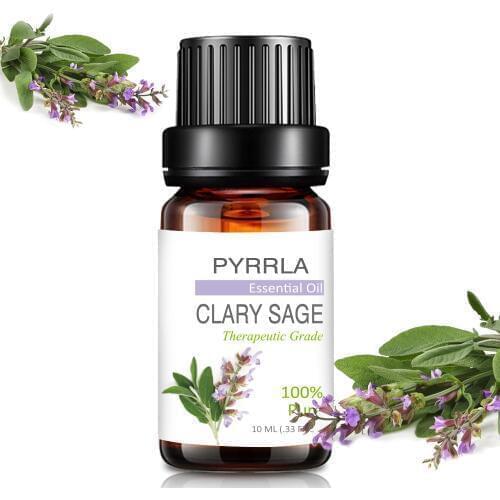 Pyrrla 10ml Clary Sage Pure Essential Oils Hair Care Purifying Air For Aromatherapy Diffuser Massage Frankincense Fragrance Oil