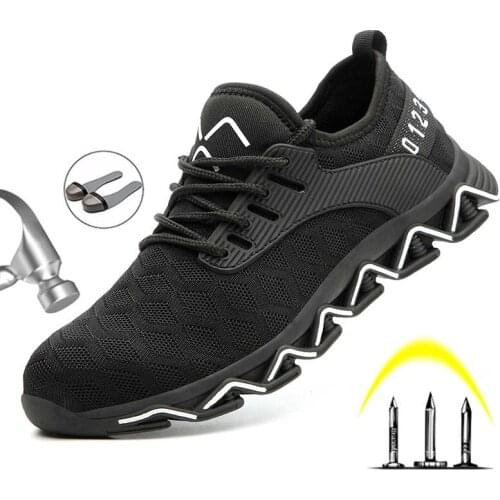 Design Safety Work Shoes Puncture Proof Steel Toe Boots For Men Anti-Smashing Men Construction Shoes Safety Boots Men Sneakers