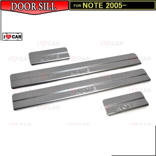 Door sills for Nissan Note 2005-2014 scuff plate guard stainless door sills sticker car styling interior decoration protection