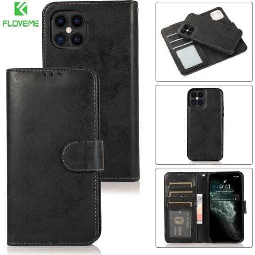 FLOVEME Leather Flip Magnetic Phone Case For iPhone 12 pro max X Xs XR 11 pro Max 8 7 6s Plus Wallet Card Holder Multicolor case