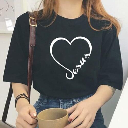 Jesus printed T-shirt women tops summer fashion Harajuku cotton short sleeve street plus size 0-neck T-shirts camiseta mujer