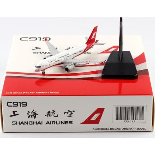 1:400 Alloy Collectible Plane Gift JC Wings XX4083 Shanghai Airlines COMAC C919 Diecast Aircarft JET Model With Stand