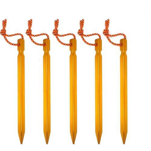 5PCS/Set 18cm Tent Peg Nail Aluminium Alloy Tent Stake Rope For Outdoor Camping Hiking Equipment Nails Pegs Tent Accessories