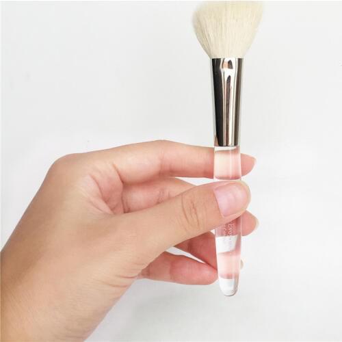 TME-SERIES BRUSH 65 ANGLED CONTOUR - White Goat Hair Cheek Contour Brush for Cream Powder - Beauty Makeup blender tool