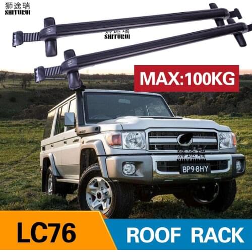 2Pcs Roof bars For TOYOTA LC76 70 LAND CRUISER 76 Without railing 2010+ Aluminum Alloy Side Bars Cross Rails Roof Rack Luggage