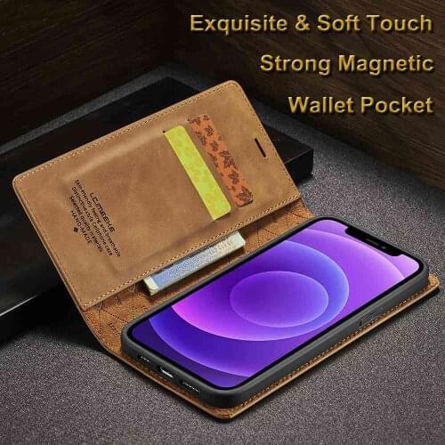 Magnetic Case For Iphone 12 Pro Max Case For 12 Mini Cover Leather Etui Coque For Iphone 12Pro Cases Silky Fundas Wallet Pocket