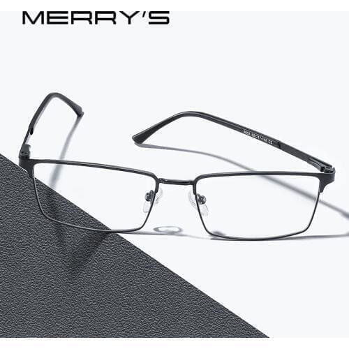 MERRYS DESIGN Men Luxury Titanium Alloy Optics Glasses Male Ultralight Eye Myopia Hyperopia Prescription Eyeglasses S2063