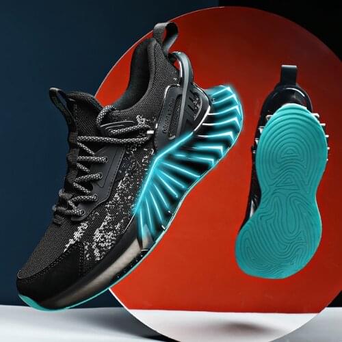 New Arrivals Men Blade Reflective Running Shoes Trendy Cushioning Breathable Sneakers Outdoor No-slip Hard-wearing Jogging Shoes