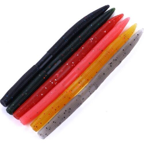 HENGJIA 6pcs/lot 14cm 8.5g Earthworm Soft Fishing Lures Bass Silicon Worm Soft Baits Artificial Bait Fake Bait