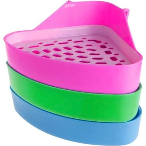 2021 New Pet Rabbit Small Animal Pee Toilet Potty Bowl Corner Clean Litter Trays Hot