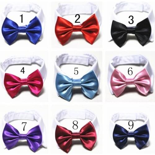 Pet Dog Cat Solid color stripe Formal Necktie Tuxedo Bow Tie Collar for Dog Cat Pet Accessories small medium dogs and cats