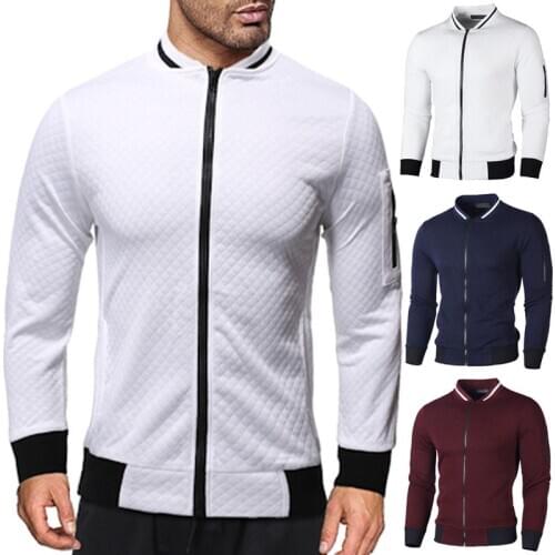 Autumn Winter Jacket Men 2020 New Casual Slim Solid Zipper Cardigan Jackets and Coats Long Sleeve Streetwear Coat Men Outerwear