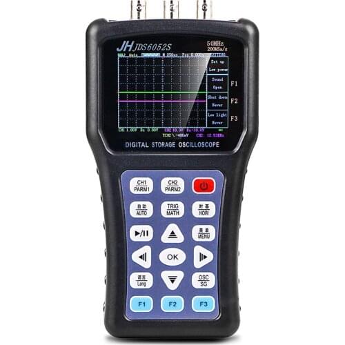 Portable Handheld Oscilloscope Signal Generator JDS6052S 2CH RUSSIA Portuguese 5 Languages 50M 200MSa/S Enginneer Tool
