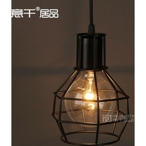 Loft Industrial Vintage Metal Cage Edison E27 Pendant Ceiling Light Droplight For Coffee Shop Bar Hall Balcony