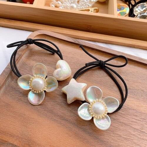 Women Lady Fashion Elastic Hair Ring Luxury pearls flowers Hair Rubber bands Rope Headbands Hair Accessories for Women & Girls