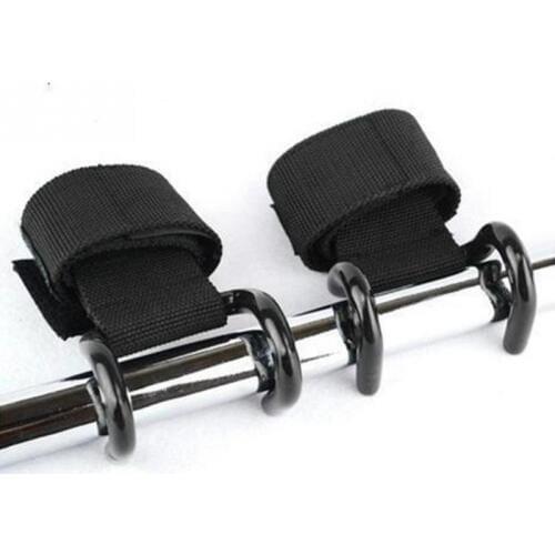 1 pairs Adjustable Double Hooks Double Barbells Dumbbell Horizontal Bar Weightlifting Dead Lifting Chin Up Wrist Straps Support