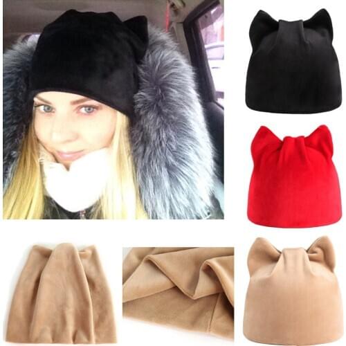 Fashion Autumn And Winter Beanie Hat Russian Caps Warm Cat Hats Earmuffs Hat Women Pullover Beanie Hat bonnet hiver шапки 2020
