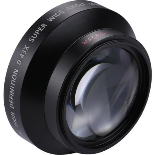 62mm 0.45X Super Wide Angle Lens with Macro Lens Material Aluminum alloy, Glass, ABS