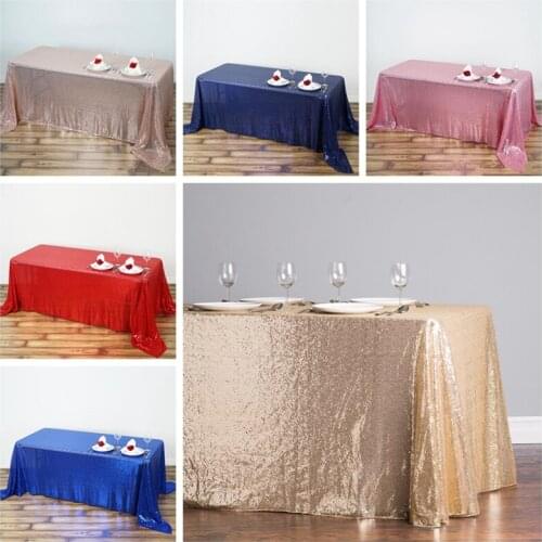 1Pcs/lot Sequin Tablecloth Glitter Round&Rectangular Table Cloth For Wedding Decoration Party Banquet Home Decor Support Custom
