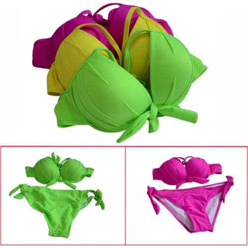 SW-02W PUSH UP Swimwear Ladies Padded Bra Bathing Bikini swimsuit Set Tankini for women beachwear bathers