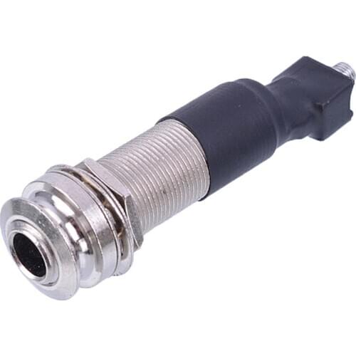 Tooyful Durable Metal Cylinder Guitar EQ Piezo Pickup Endpin 6.35mm(1/4inch) Jack Socket