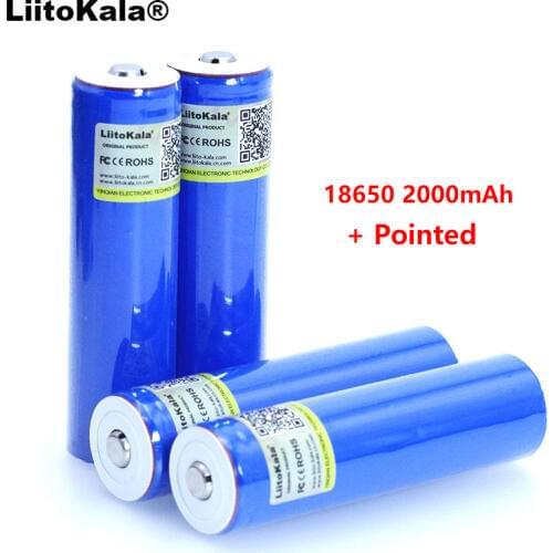 Liitokala 18650 3.7V 2000mA Rechargeable lithium battery Light Flashlight batteries LED light battery + Pointed