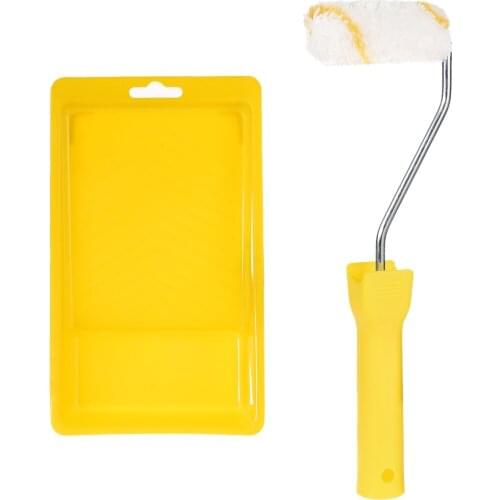 Uxcell 1Set Paint Roller Brush 3 Inch for Household Wall Painting Treatment with Handle Tray to paint trim door edging ect