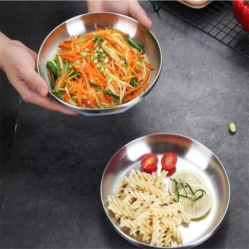 High Quality 304 Stainless Steel Soup Fruits Dessert Plate ableware Durable Dish Bowls Kitchen Accessories Bandeja Fish Dish